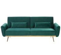 Divano letto 3 posti in velluto verde Eina