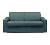 Divano letto 3 posti ribalta Doghe larghe 140cm Materasso 16cm Memory foam DUNLOPILLO Tessuto Blu - CALITO