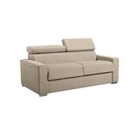 Divano letto 3 posti ribalta doghe larghe memory foam DUNLOPILLO Letto: 140 cm x 22 cm Tessuto Beige - VIZIR