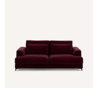 Divano letto 3P velluto, Marsile Rosso 3 posti