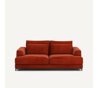 Divano letto 3P velluto, Marsile Rosso 3 posti