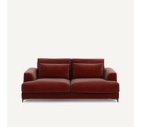 Divano letto 3P velluto, Marsile Rosso 3 posti