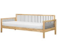 Divano letto 90 x 200 cm con struttura a doghe legno chiaro e metallo Tricot