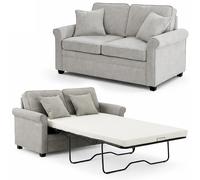 Divano Letto a 2 Posti Grigio con Cuscino Memory Ergonomico con Apertura Facile
