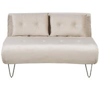 Divano Letto a 2 posti in velluto beige con gambe in metallo dorato Vestfold