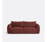 Divano letto a 3 posti, ciniglia screziata, Edith Rosa 3 posti