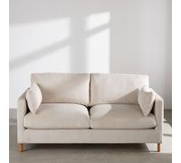 Divano letto a 3 posti in velluto a coste beige, materasso da 14 cm