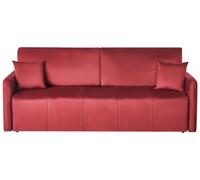 Divano letto a 3 posti in velluto con cuscini decorativi bordeaux Egge