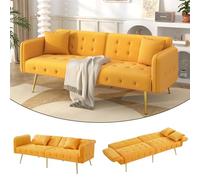 Divano letto a 3 posti, schienale regolabile in 3 posizioni, braccioli regolabili in 6 posizioni, divano pieghevole con funzione sleep, divano letto per soggiorno, camera da letto, camera degli ospiti