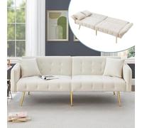 Divano letto a 3 posti, schienale regolabile in 3 posizioni, braccioli regolabili in 6 posizioni, divano pieghevole con funzione sleep, divano letto per soggiorno, camera da letto, camera degli ospiti