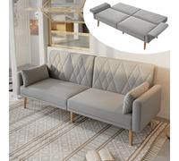 Divano letto a due posti, divano letto con funzione di sonno, divano letto in velluto, 3 angoli regolabili, ideale per soggiorno, camera da letto, home cinema, camera degli ospiti (grigio)
