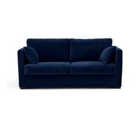 Divano letto a tre posti, velluto, Neo Kinkajou Blu 3 posti