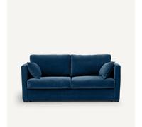 Divano letto a tre posti, velluto, Neo Kinkajou Blu 3 posti
