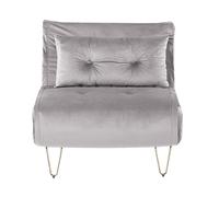 Divano Letto ad 1 Posto In Tessuto Vellutato Glam Grigio Vestfold