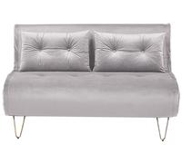 Divano Letto ad 2 Posti In Tessuto Vellutato Glam Grigio Vestfold