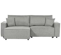 Divano letto angolare 3 posti tessuto con contenitore grigio destro KARILA