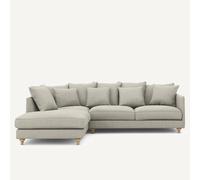 Divano letto angolare in tweed, Lazare Bianco angolo destro