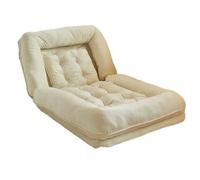 Divano letto basso, divano letto con cuscino, layout pieghevole, ad alto rimbalzo, divano singolo reclinabile a 6 livelli, 2 posti, soffice e alla moda (beige, 200 x 90 cm) (beige 180 x 90 cm)