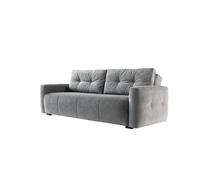 Divano letto BellaHome "Roma" 3 posti in tessuto grigio 236x98x87 cm