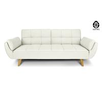 Divano letto clic clac 3 posti mod. Ambra in tessuto e piede in legno