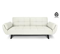 Divano letto clic clac 3 posti mod. Ambra in tessuto e piede in legno