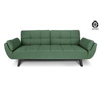 SAMIRA Divano Letto clic clac in Tessuto - Divano 3 posti mod. Ambra (Verde abete - piede nero)