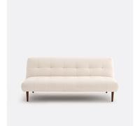 Divano-letto clic-clac convertibile in chenille fine, ORO Beige 3 posti