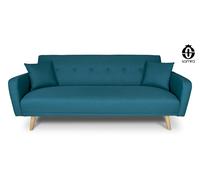 Samira - Divano Letto Clic Clac In Tessuto Blu Petrolio, Divano 3 Posti Mod. Henry - SPEDIZIONE GRATUITA