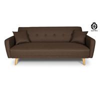 Samira - Divano Letto Clic Clac In Tessuto Marrone, Divano 3 Posti Mod. Henry - SPEDIZIONE GRATUITA