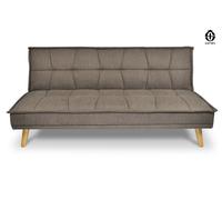 SAMIRA Divano letto clic clac in tessuto vellutato marrone, divano 3 posti mod. Bart