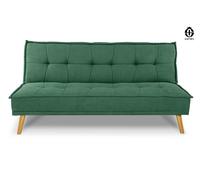 SAMIRA Divano Letto Clic Clac In Tessuto Vellutato, Divano 3 Posti Mod. Bart (Verde abete)