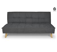 Divano Letto Clic Clac In Tessuto Vellutato Grigio Scuro, Divano 3 Posti Mod. Bart