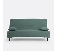 Divano letto clic-clac, materasso 14 cm, 2 x 10 doghe, Derek Verde 130 x 190 cm