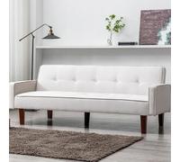 Divano Letto Clik Clak a 3 Posti con Schienale Reclinabile Convertibile Bianco