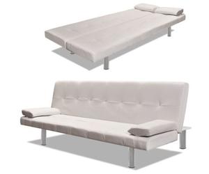 Divano Letto con 2 Cuscini Similpelle Regolabile