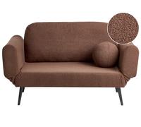 Divano letto con rivestimento in bou ambe in ferro marrone Dorotea