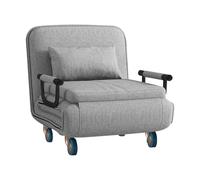 Divano Letto Convertibile con Ruote 190cm Poltrona Pieghevole per Ospiti con Rivestimento Lavabile per Mini Appartamenti, Ufficio, Soggiorno(Gray,66x72x78cm)