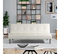 DIVANO LETTO ECOPELLE BIANCO RECLINABILE KING SOFA 3 POSTI PIEDI CONTRASSEGNO IT