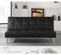 DIVANO LETTO ECOPELLE NERO RECLINABILE KING SOFA 3 POSTI PIEDI MET CONTRASSEGNO