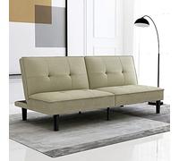 Divano letto futon, moderno convertibile senza braccioli, divano letto futon per studio, appartamento, ufficio, piccoli spazi, soggiorno compatto, grigio salvia