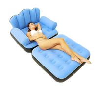 Divano letto gonfiabile in materiale floccato, divano gonfiabile | Divano gonfiabile | Divano ad aria pettinata | Divano ad aria compressa | Divano ad aria compatta per guardare film, leggere romanzi