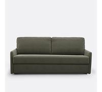 Divano letto in cotone e lino, 2, 3 o 4 posti, Comfort Bultex®, Marta Verde 2 posti