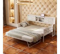 Divano letto in ferro - Il miracolo di spazio per ogni stanza, allungabile (90 x 200 cm) con prese e vani portaoggetti | soluzione intelligente come letto per adolescenti e letto degli ospiti, colore