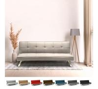 Divano letto in tessuto 2 posti design moderno Gemma pronto letto - Grigio