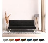 Divano letto in tessuto 2 posti design moderno Gemma pronto letto - Nero