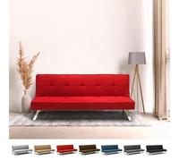 Divano letto in tessuto 2 posti design moderno Gemma pronto letto - Rosso