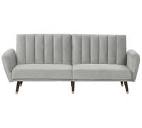 Divano letto in velluto grigio chiaro Vimmerby