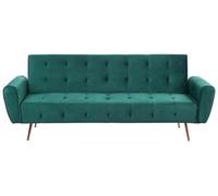 Divano letto in velluto verde Selnes
