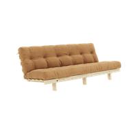 Divano Letto Karup Design Lean con Materasso Alpha 130x200 Fudge Marrone/Grezzo