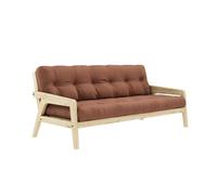 Divano Letto Karup Grab in Pino Laccato Trasparente/759 Marrone Argilla